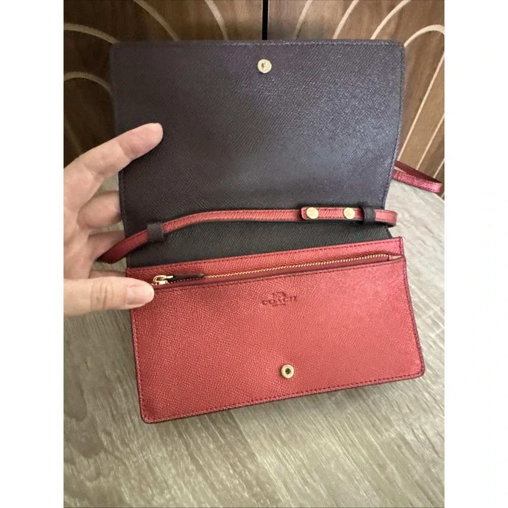 Coach Ruby Glitter Foldover Crossbody Clutch Wallet NWT MSRP $225